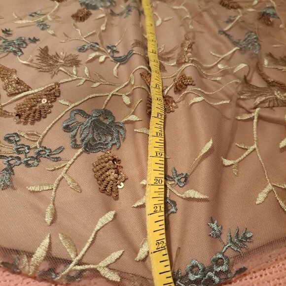 JS Collections Daphne Flutter Sleeve Column Sheath Blush Multi Color Gown Discou - Picture 10 of 14